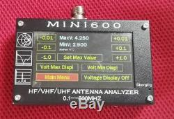 0.1-600MHz HF/VHF/UHF ANT SWR Antenna Analyzer Meter Frequency Sweep + Battery