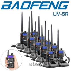 10 Pack Baofeng UV-5R VHF/UHF Dual Band FM Ham Two Way Radio Walkie Talkie