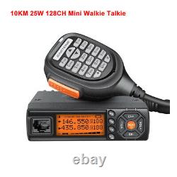 10KM 128CH Mobile Radio Station Dual Band VHF/UHF 136-174mhz Mini Walkie Talkie
