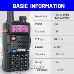 10PC BAOFENG UV-5R VHF/UHF Dual Band Two Way Ham Radio Walkie Talkie Transceiver