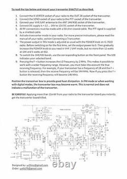 144mhz + 432mhz to 28mhz for ICOM IC-7610 Highly Stable Transverter VHF UHF 12W