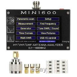 2020 Mini600 4.3 Touch LCD 0.1-600MHz HF/VHF/UHF ANT SWR Antenna Analyzer Meter