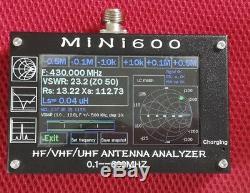 4.3 Touch LCD 0.1-600MHz HF/VHF/UHF ANT SWR Antenna Analyzer Meter + Battery