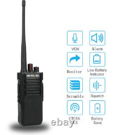 4Pack Retevis RT29 VHF136-174MHz 10W 3200mAh Walkie Talkie for Factory