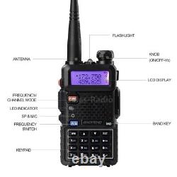 5Pcs BaoFeng UV-5R 5W Walkie Talkie Dual Band VHF/UHF Two-Way Radios Transceiver