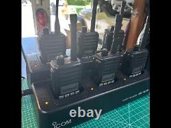 6 ICOM IC-F50/F50V VHF Radios, Multi Charger BC-121N, Power Plug, Programmed