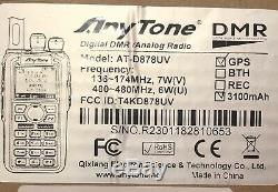 Anytone AT-D878UV VHF/UHF 136-174/400-480 MHz DMR Handheld Transceiver with GPS