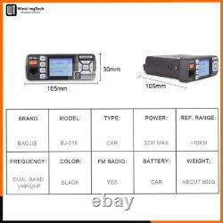 BAOJIE BJ-318 Mini Car UHF VHF Dual Band Mobile 2 Way Ham Radio with Antenna Set