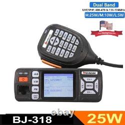 BAOJIE BJ-318 Mini Car UHF VHF Dual Band Mobile 2 Way Ham Radio with Antenna Set