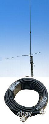 BRC HP-2000 VHF/UHF/6M (50/146/440 Mhz) Tri-Band Base Antenna and 75 FT Coax