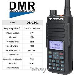 Baofeng DM-1801 DMR Digital Radio Tier 1+2 Dual Time Slot VHF UHF Radio 10Pack