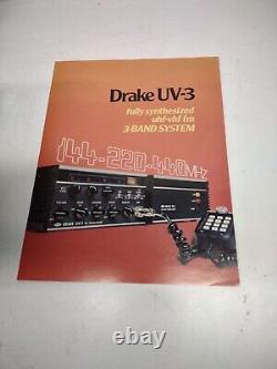 Drake UV-3 Solid-State Transceiver, 140/220/440 MHz With Mic and Power Supply