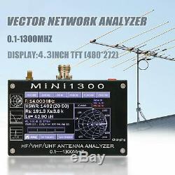 HF/VHF/UHF Antenna Analyzer 0.1-1300MHz Vector Network Analyzer 4.3 LCD Display