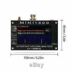 HF/VHF/UHF Antenna Analyzer 0.1-1300MHz Vector Network Analyzer 4.3 LCD Display