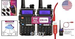 High-Powered Baofeng 8W Ham Radios VHF/UHF 144-148/420-450 MHz & Cable