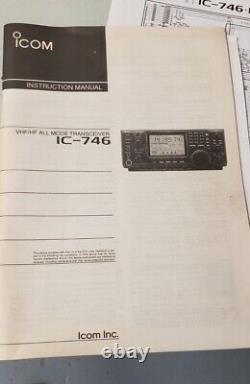 Icom IC-746 100W All Mode Radio Transceiver. HF/VHF. HF+50mhz to 144mhz