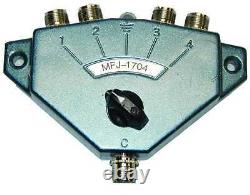 MFJ-1704 4 position coax switch for ham/cb radio w surge protection 2.5kw 600mhz