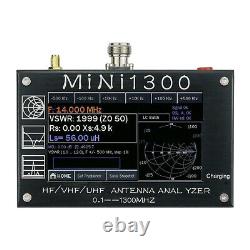Mini 1300 0.1-1300MHz VHF/UHF ANT SWR Antenna Analyzer Meter Frequency Sweep v0