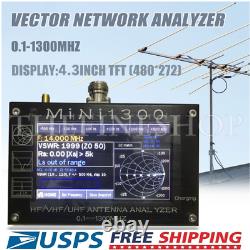 Mini1300 4.3LCD 0.1-1300MHz HF/VHF/UHF ANT SWR Antenna Analyzer Meter Tester US