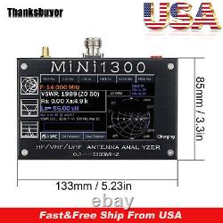 Mini1300 HF/VHF/UHF Antenna Analyzer 0.1-1300MHz 4.3 TFT LCD Touch Screen#USA