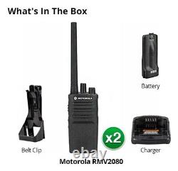 Motorola RMV2080 2 Watt 150-160 MHz 8-Channel VHF Business Two Way Radio 2-Pack