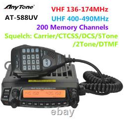 NEW Anytone AT-588UV Car Radio Transceiver VHF/UHF Transmit Power Two Way Radio