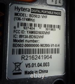 New Hytera BD502i-V1 VHF 136 174 Mhz Digital DMR Portable Two Way Radio BD502