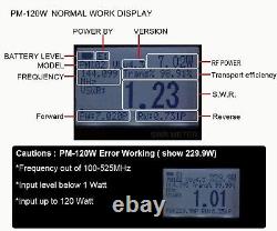 PM-120W Digital VHF UHF 125-525Mhz Power SWR Meter and Frequency Counter HF