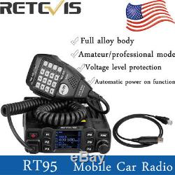 Retevis RT95 Mobile Car Radio UHF+VHF 144-148/430440MHz 25W CTSCC/DCS 200CH US