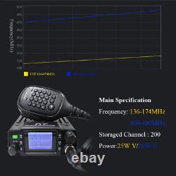TYT TH-8600 25W Dual Band Mobile Radio UHF/VH 144/430MHz Walkie Talkie+USB Cable