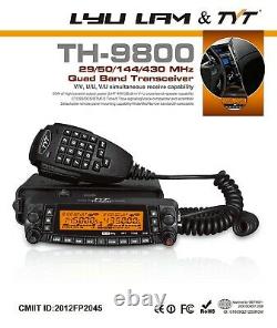 TYT TH-9800 Plus 50 Watt Quad Band 29/50/144/430MHz Mobile Transceiver Ham Radio
