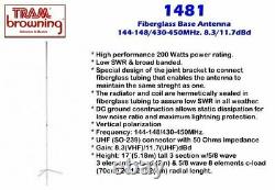 Tram 1481 Dual Band VHF/UHF 144/444 MHz Vertical Hi Gain Ham Radio Base Antenna