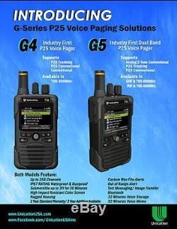 UNICATION G5 VHF or UHF & 7/800Mhz P25 DIGITAL PAGER SCANNER MINITOR V 5 VI 6