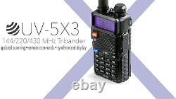 UV-5X3 5 Watt Tri-Band Radio VHF, 1.25M, UHF, Amateur (Ham), Dual Band Antenna
