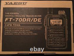 Yaesu FT-70DR C4FM FDMA/FM 144/430 MHz Dual Band 5W Handheld Transceiver/extras